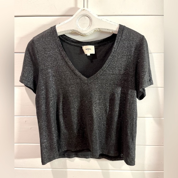 🖤 ARTLOVE Paris – T-shirt en lin noir brillant – L - Picture 1 of 8